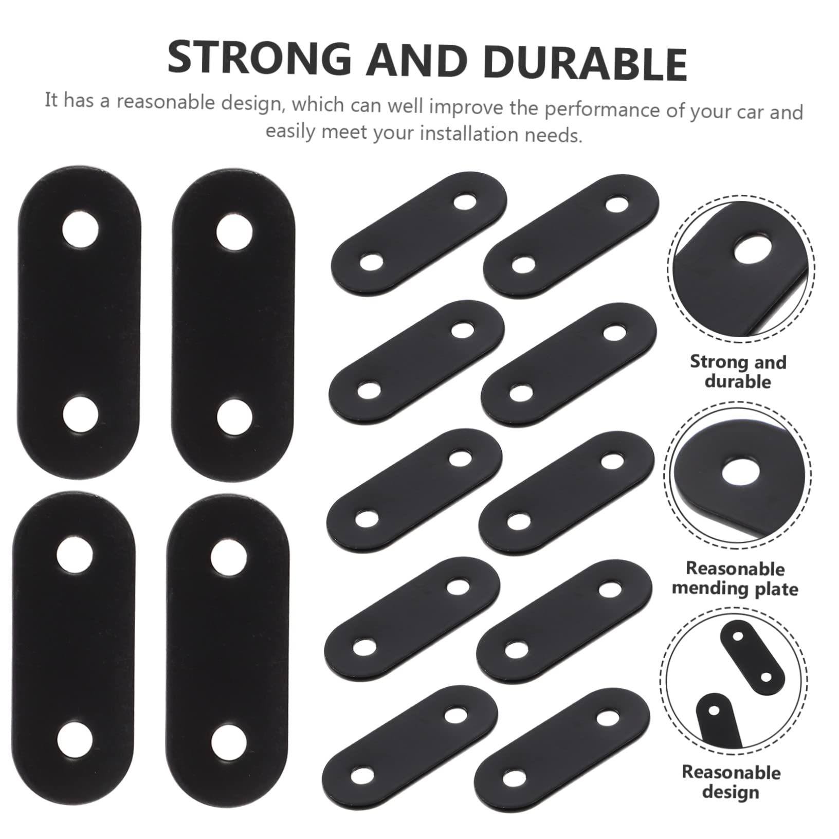 SOLUSTRE Stainless Steel Straight Bracket 20pcs Mending Plates Flat Metal Plates Metal Brackets for Shelves