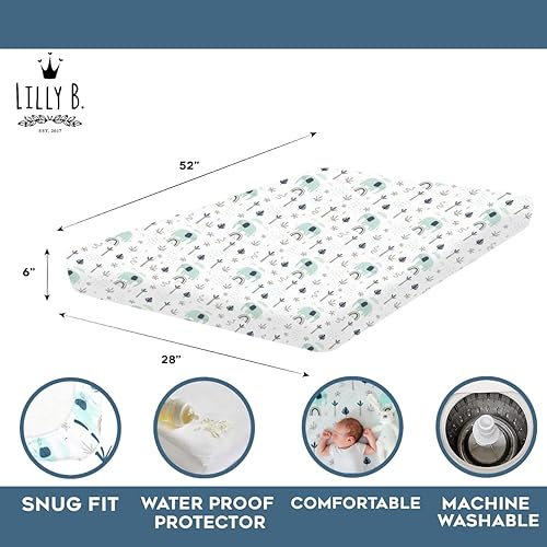 Miniatura 2 de Lilly B. - Juego de sábanas bajeras orgánicas GOTS 2+1, protector impermeable para cunamini-cunapack'n'Play Género neutro certificado por GOTS y