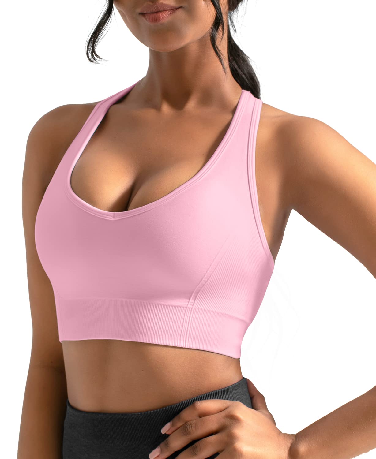 CELERSports Bras for Women Racerback Chemistry Seamless Workout Yoga Gym Fitness Bra with Removable Pads