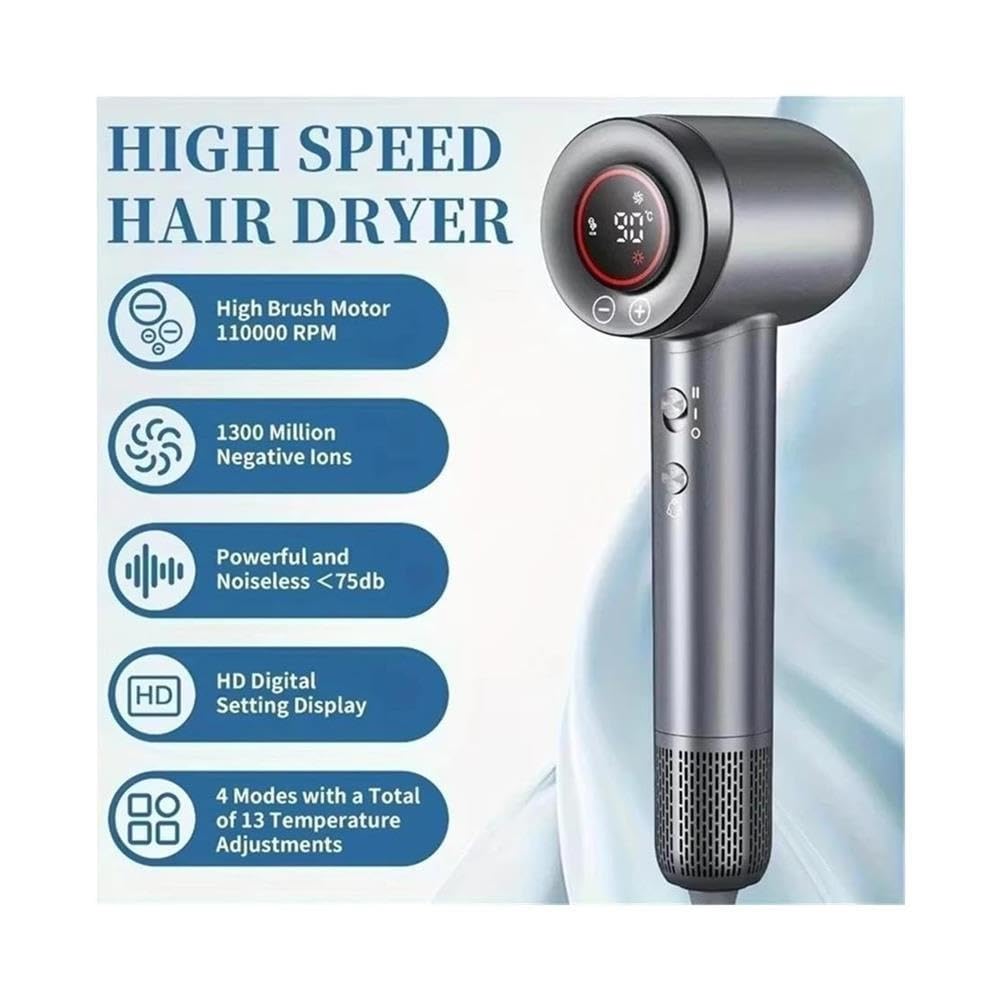 Asciugacapelli ionico ad alta velocità 110000 giri/min senza spazzole magnetico a basso rumore