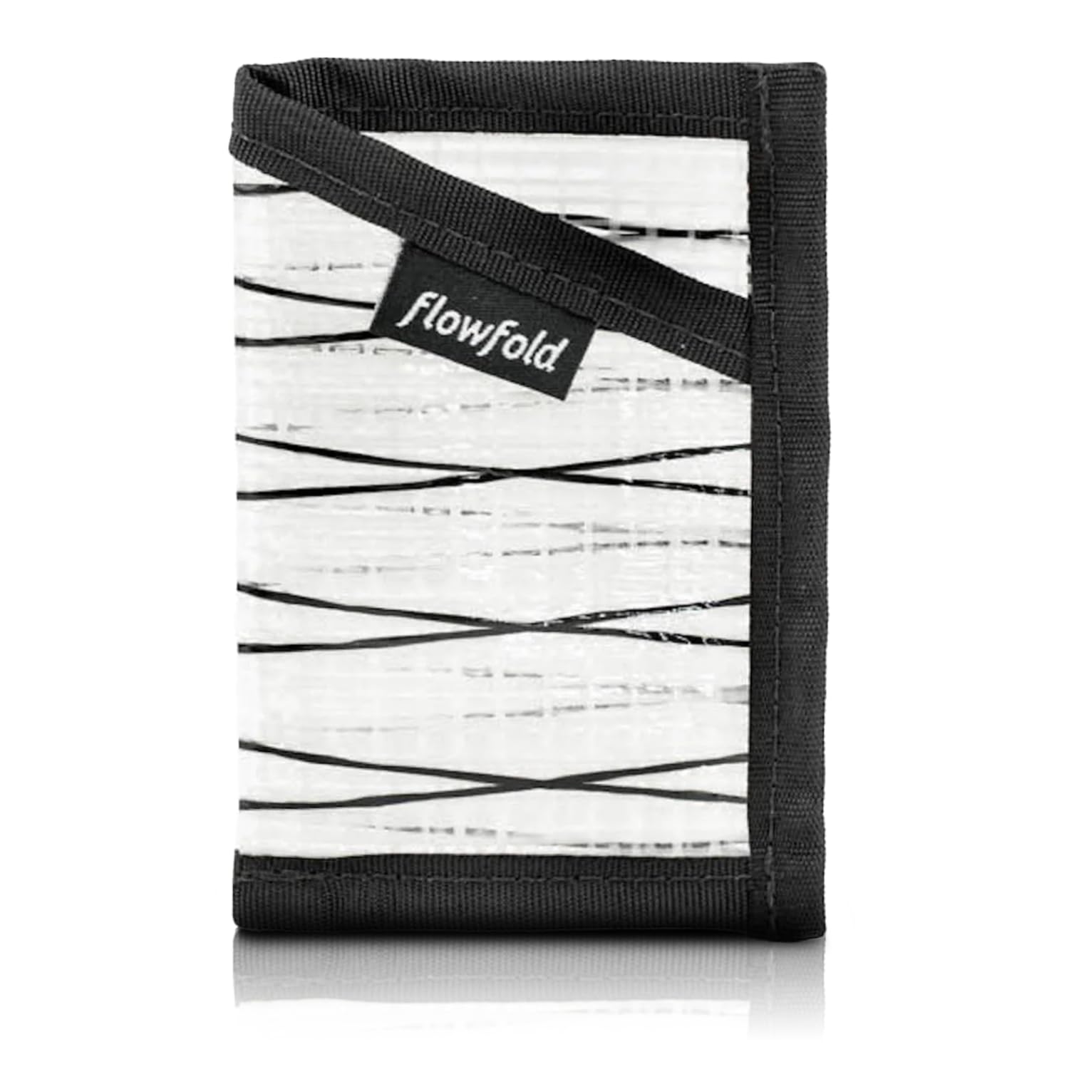 Flowfold Recycled Sailcloth Minimalist Card Holder Wallet | Slim and Durable with Cash pocket and Credit Card Slot | Minimalist Wallet Made in USA Holds 6-8 Cards
