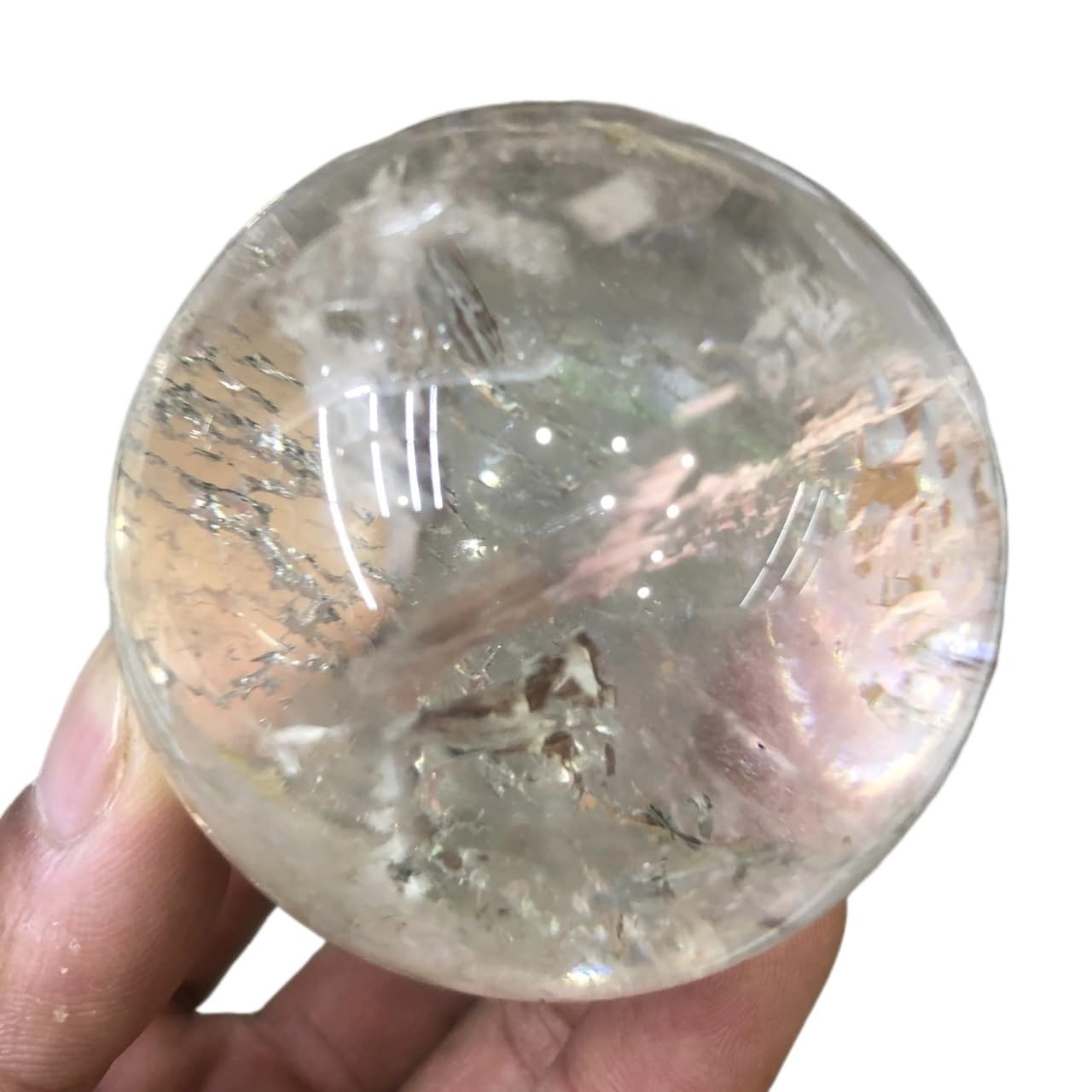 AUOQKQUT Stone Clear Quartz Crystal Spheres White Crystal Balls for Decoration(60-65mm)