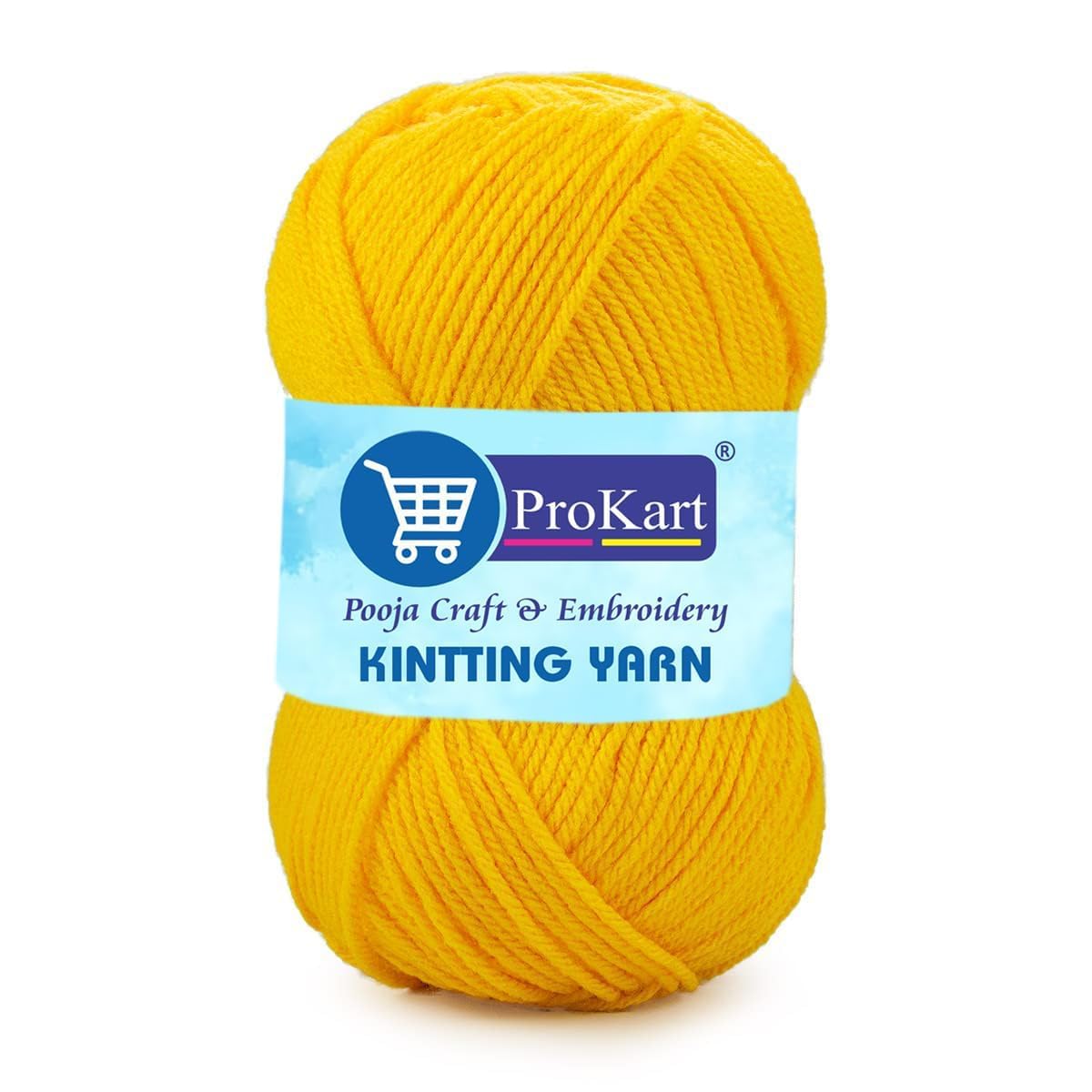 ProKart Premium 4-Ply Woolen Knitting Yarn | 100g Yellow Mango Hand Crochet Soft Wool for Sweaters, Scarves, Hats, Baby Clothes & DIY Craft Accessories (1 Ball x 100g) - PRO12