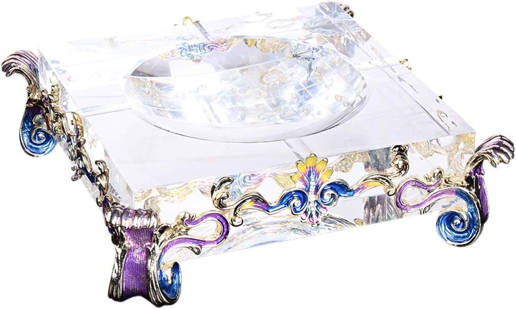 FJH ashtray Creative European Palace Enamel Crystal Glass Ashtray Large Luxury Ashtray Living Room Home Gifts
