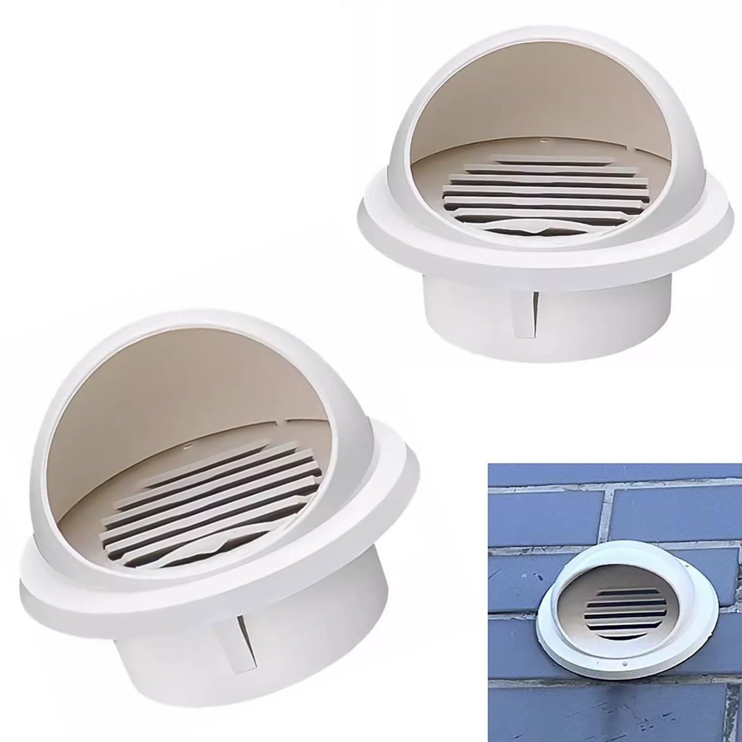 Capuchon d'aération en PVC 180mm demi-sphérique durable lot de 2