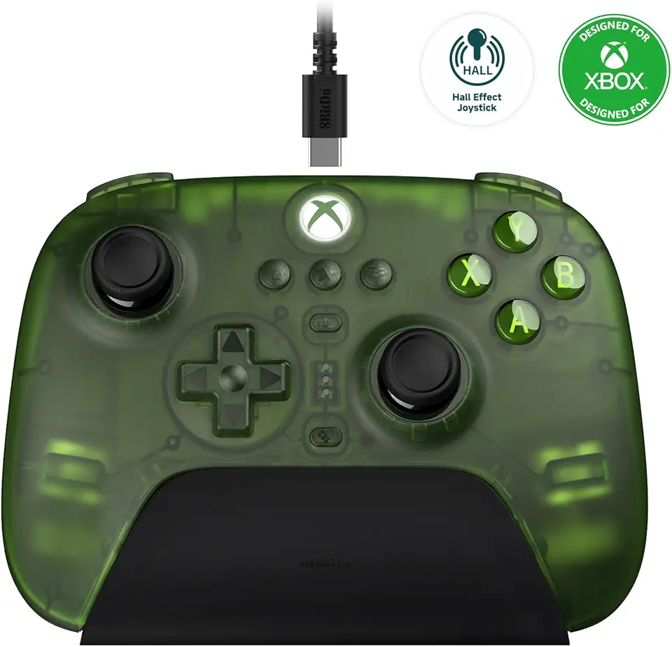 8Bitdo Ultimate 3-Mode Controller, Hall Effect Joysticks, Pro Back Buttons, Wired Only for Xbox Series X|S & Xbox One, Compatibility with Apple, Windows & Android, Officially Licensed (Jade)