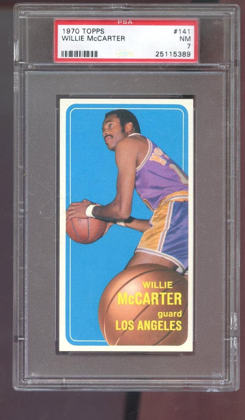 1970-71 Topps #141 Willie McCarter PSA 7 Graded Basketball Card 1970 NM Lakers