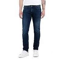 Replay Jeans Anbass Slim Fit da Uomo con Power Stretch, Blu (Blu Scuro 007)