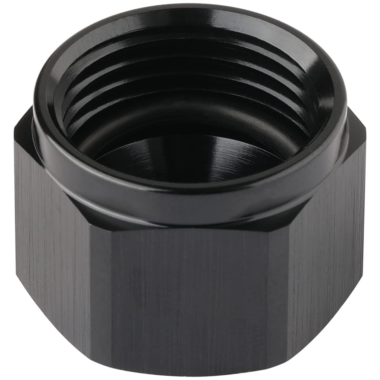 Podavelle 8AN Female Flare Cap Port Plug Block Off Fitting Adapter with Internal O-ring Aluminum Black