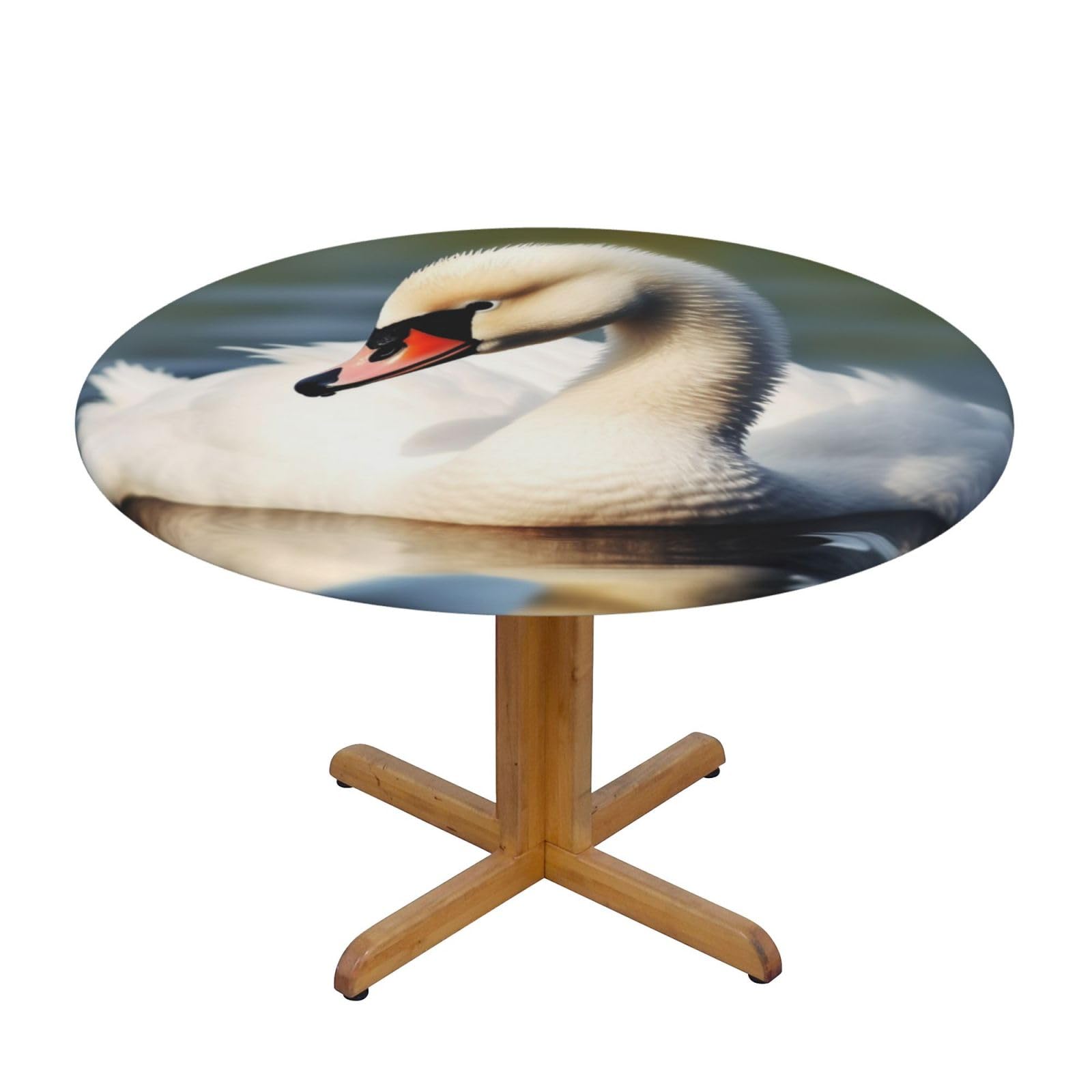 Nappe de table ronde imprimée à bord élastique ajustable et revêtement imperméabilisé