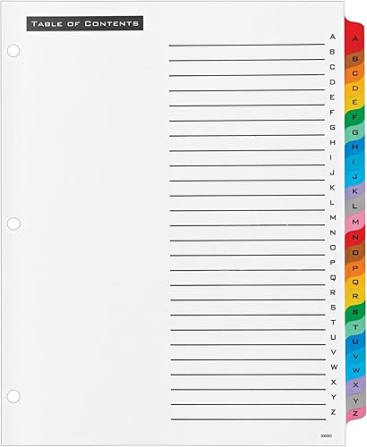 Miniatura 2 de Office Essentials 11677 - Separadores de mesa y pestañas, 26 pestañas, letra