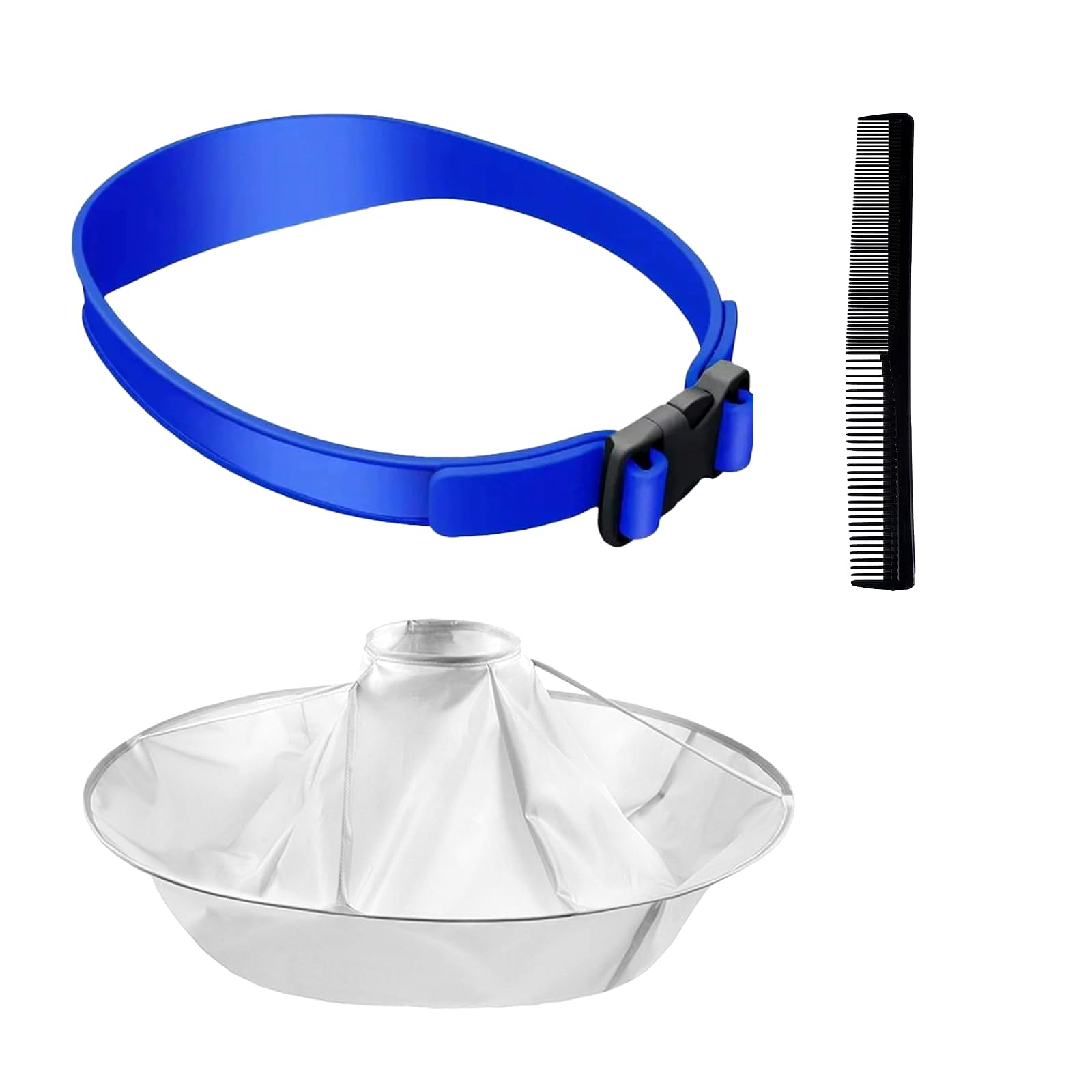Self Haircut Cape Set for Men, Salon Accessories, Hair Cutting Kit with Comb, Self Haircut Guide and Umbrella, Waterproof, Adjustable Blue Hair Cutting Guide for Home and-picture-53