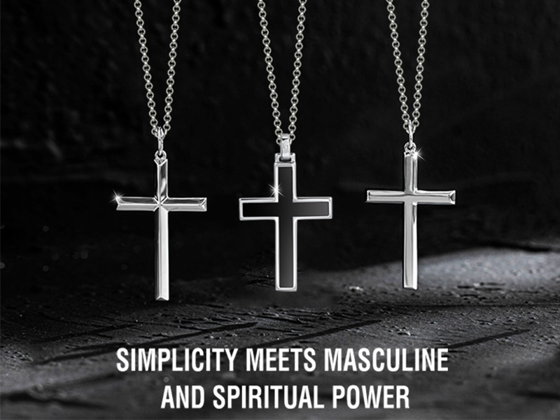 Collier Urne Croix En Argent 925 - Pendentif Souvenir Pour Cendres - Avec Zircone Cubique - Homme Et Femme