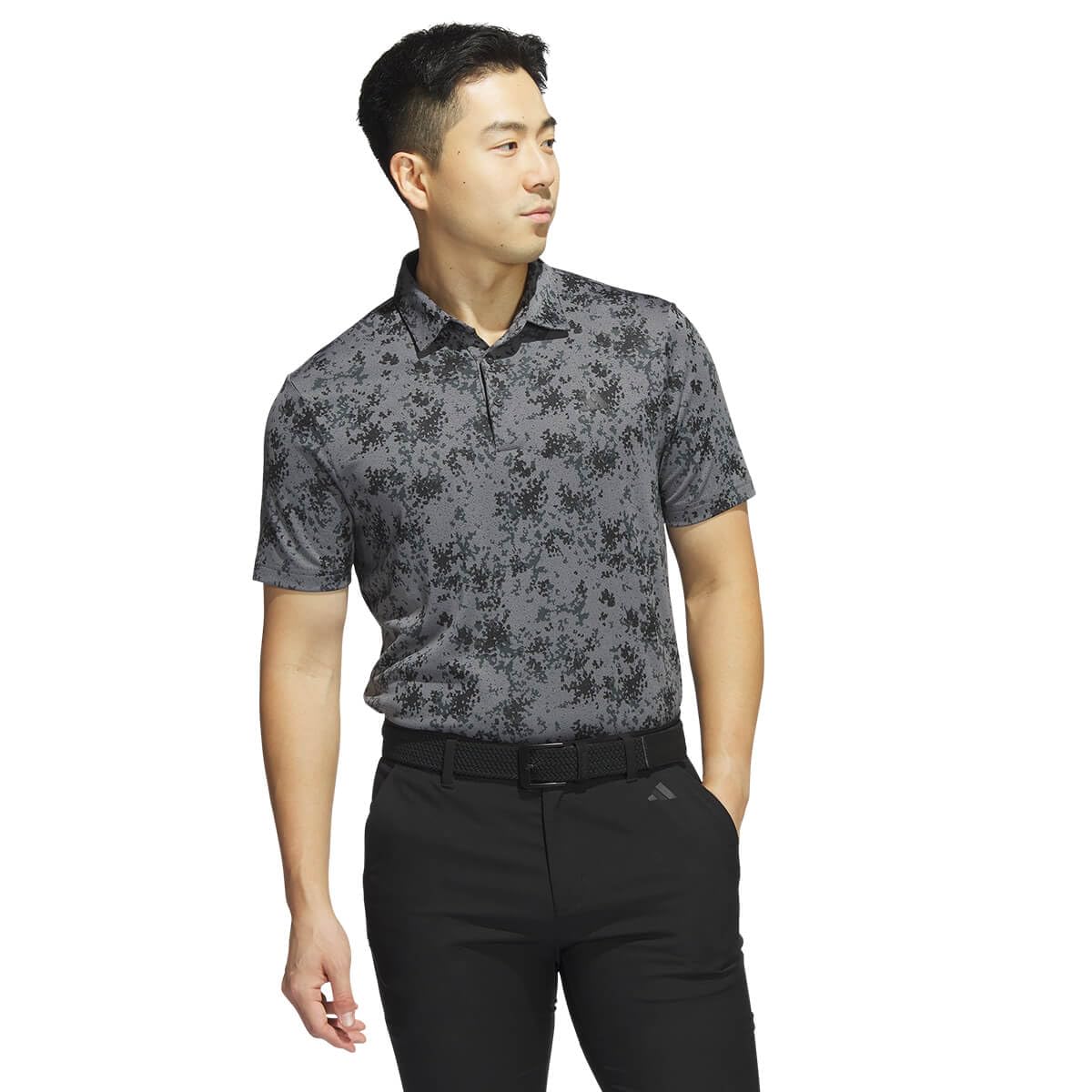 adidas Golf Mens Burst Jacquard Polo Shirt - Black - M