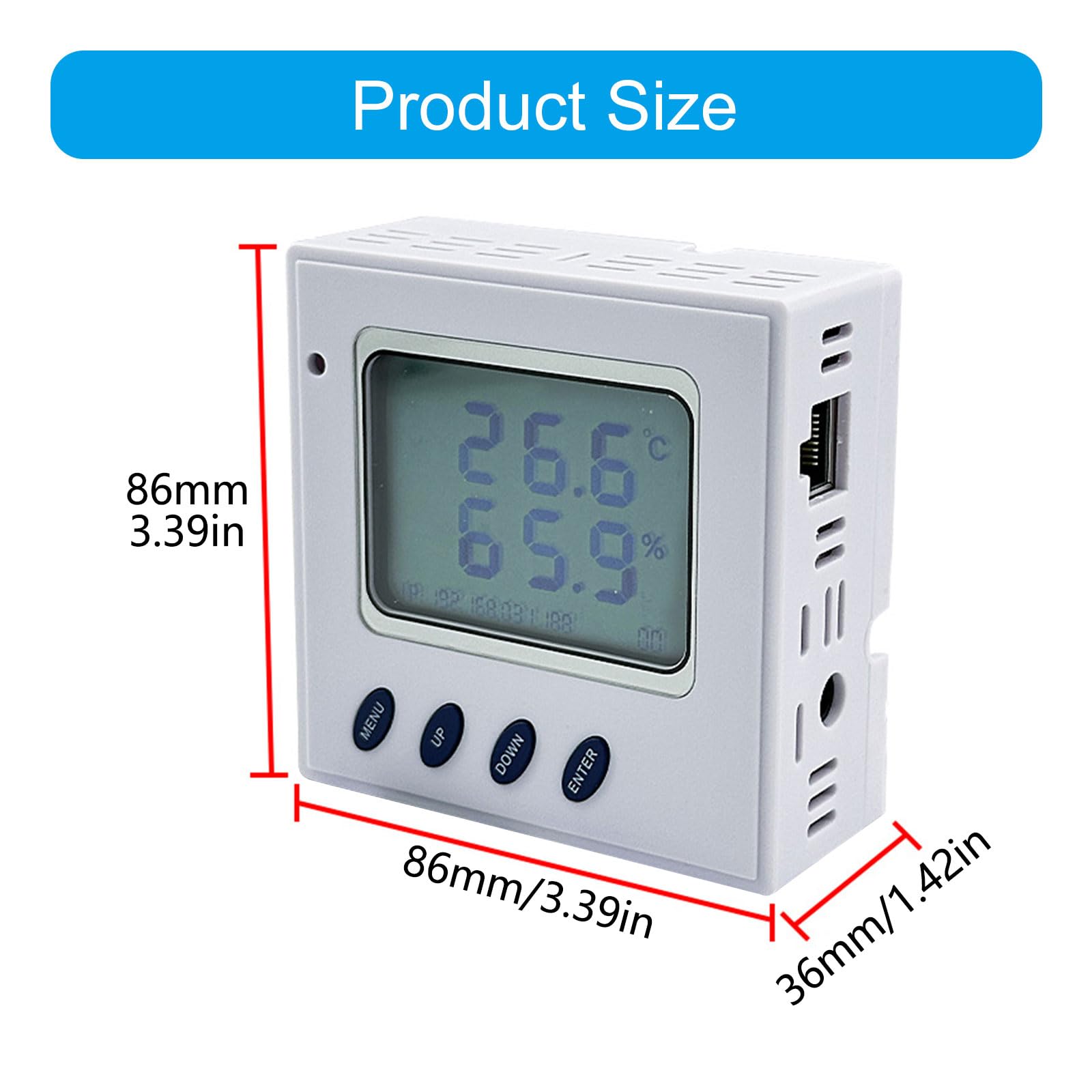 Controlador de temperatura y humedad con visualización, A