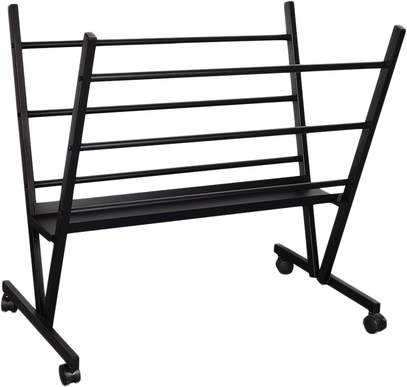 Falling in Art Metal Print Rack, Art Storage Rack with Rolling Casters, Art Drying Display Stand for Artwork, Posters, and Prints, Great for Studios and Galleries, Holding Items up to 170Lb