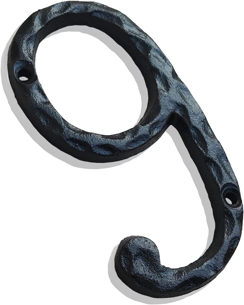 5.6 Inch House Numbers, Cast Iron Hammered Mailbox Number/Home Address Number- Number 9
