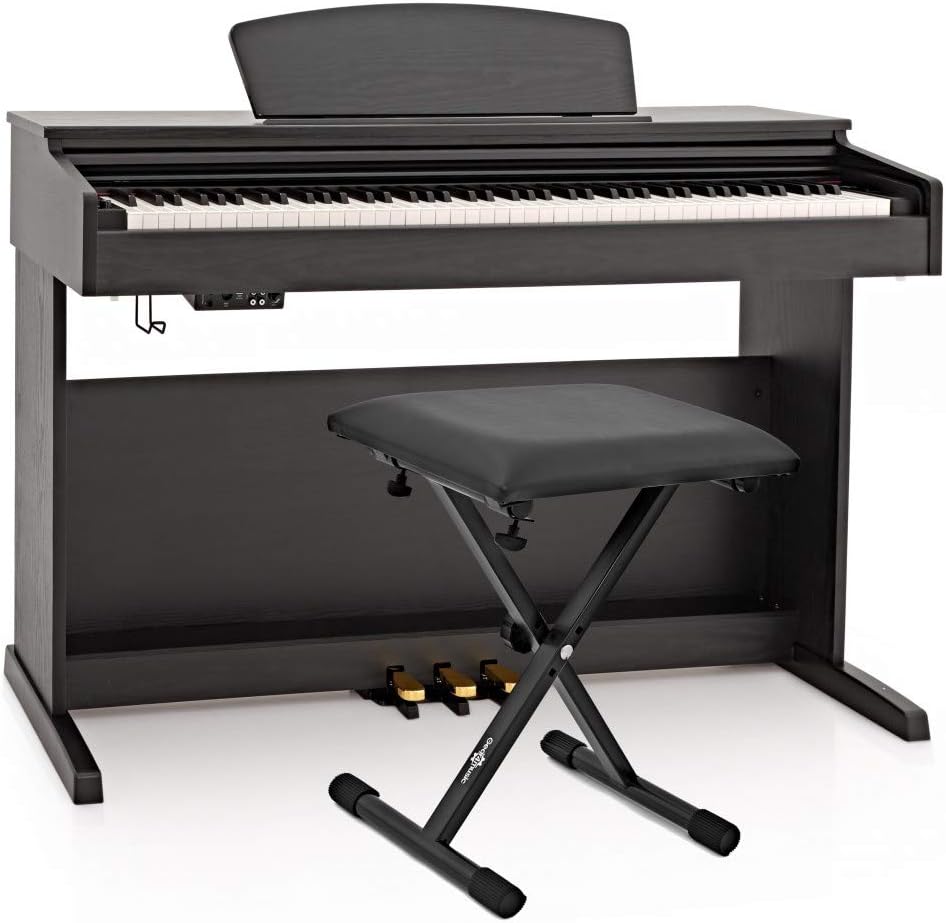 Digital Piano DP10X by Gear4music with Adjustable Bench Matte Balck