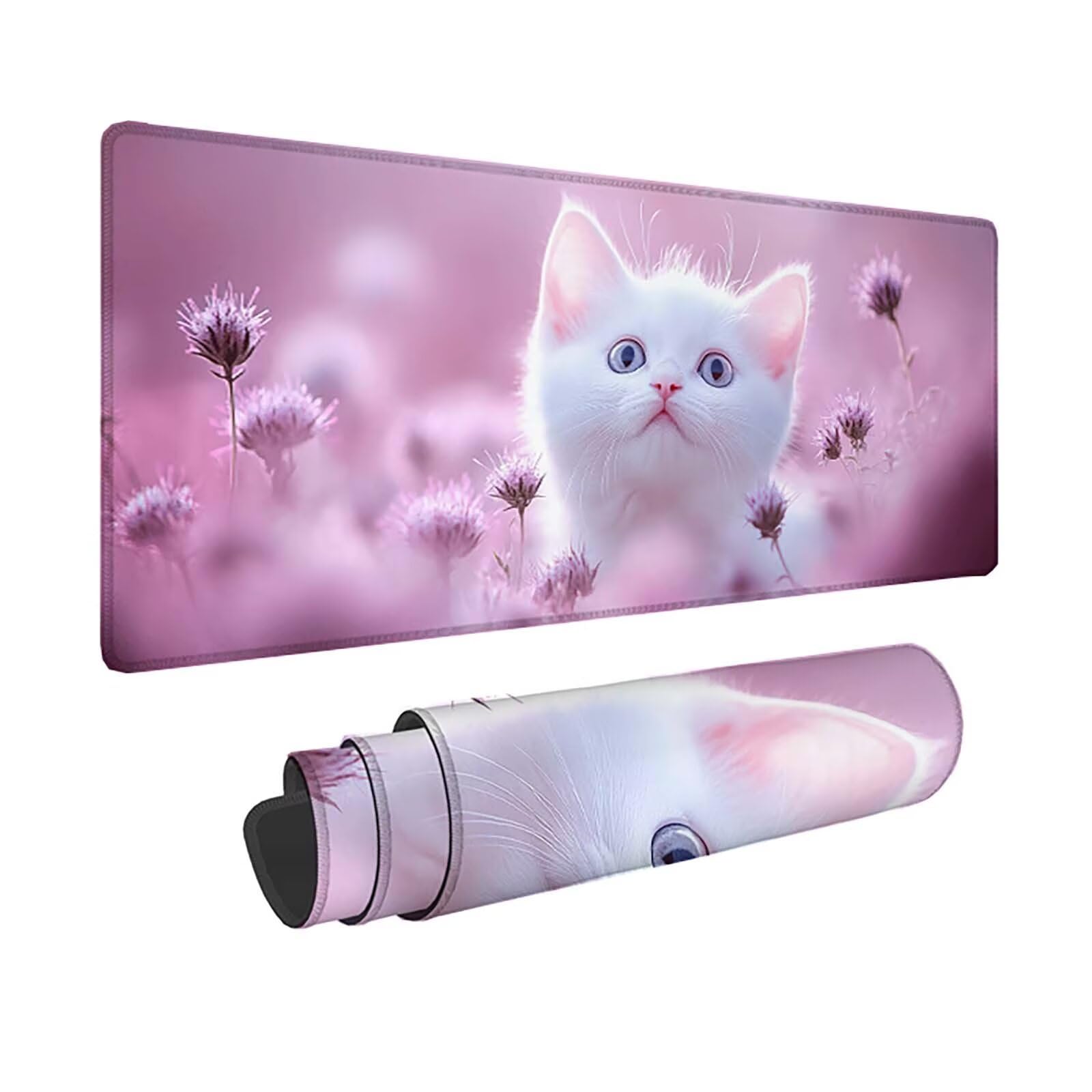 Tapis de souris imperméable rose 1500x800mm avec base caoutchouc antidérapant - 8