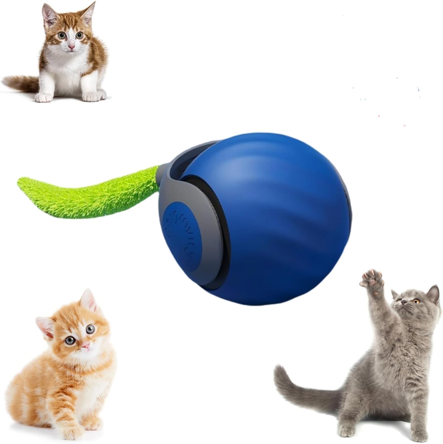 Speedy Tail 2.0 Interactive Cat Ball Toys- Automatic Movement/Bounce/Rolling Pet Balls, USB Rechargeable Interactive Dog Ball - Suitable for Kitten &Puppy (Blue)