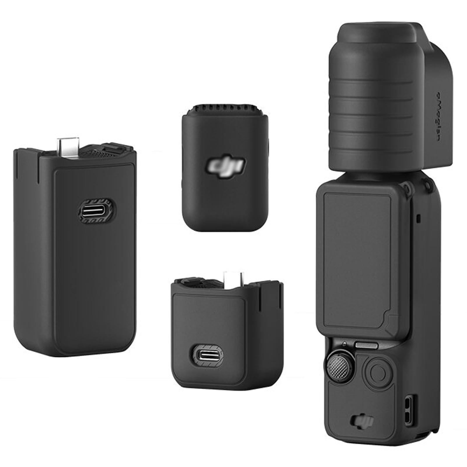 Buziba Silicone Protective Case Cover for DJI Osmo Pocket 3 Silicone Sleeve Protective Cover Handheld Gimbal Action Camera Accessories(Black)