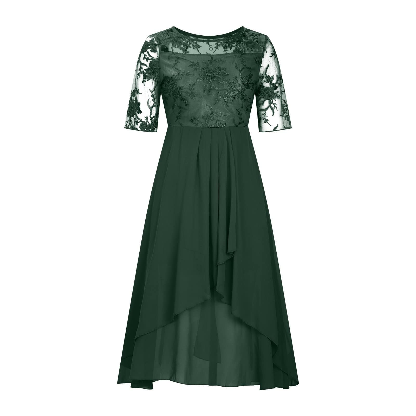 Vestidos casuales de verano para mujer, con bloques de color, bordados, para playa, verano, 2026, a la moda, para adolescentes, primavera, largo, encaje, retazos, gasa, vacaciones, cóctel, graduación