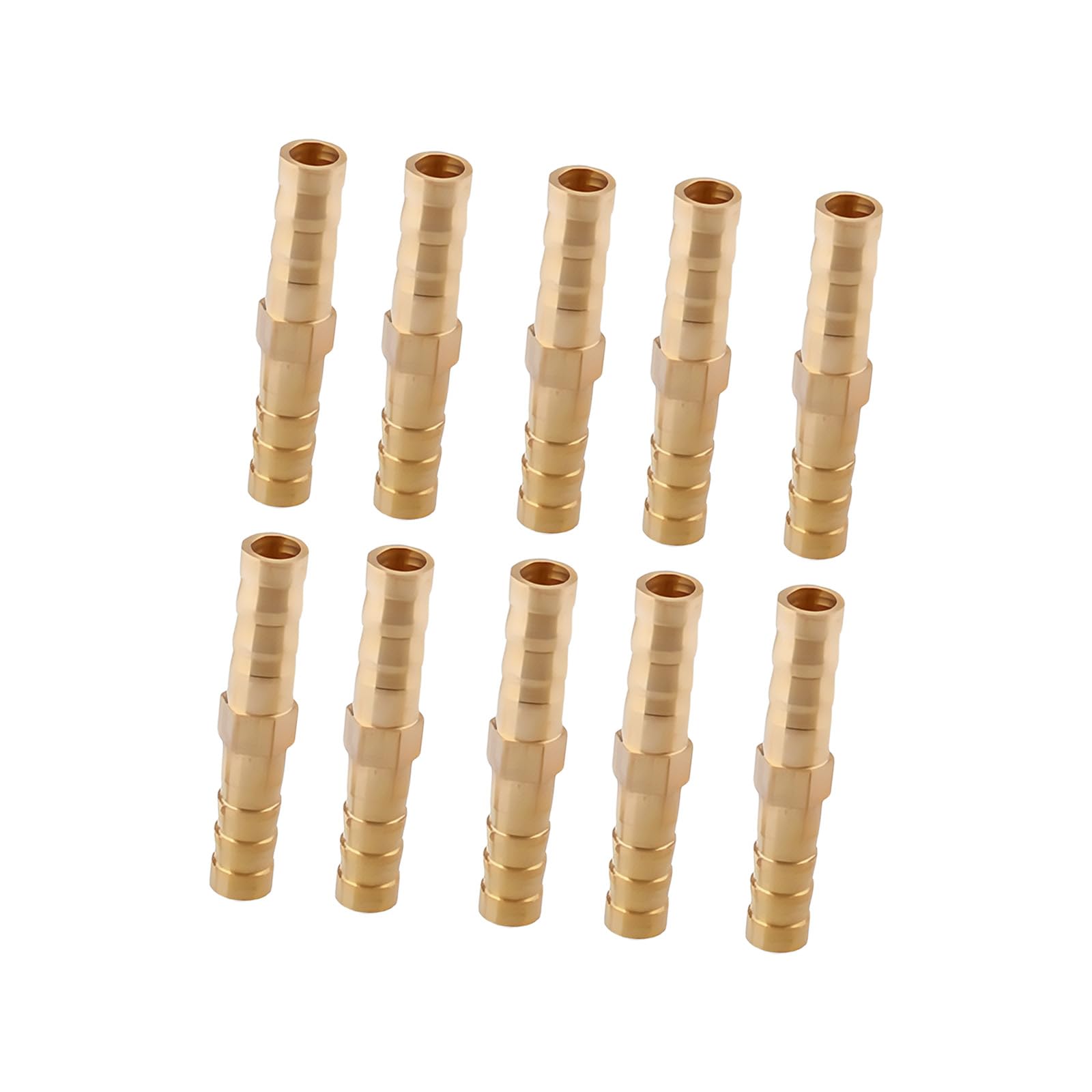 Msioytog 8Mm 10Pcs Brass Barbed Hose Connectors Repair Barbed Fittings For High Temperature & Erosion Resistant Plumbing Repairs Brass Plumbing Repair Couplings