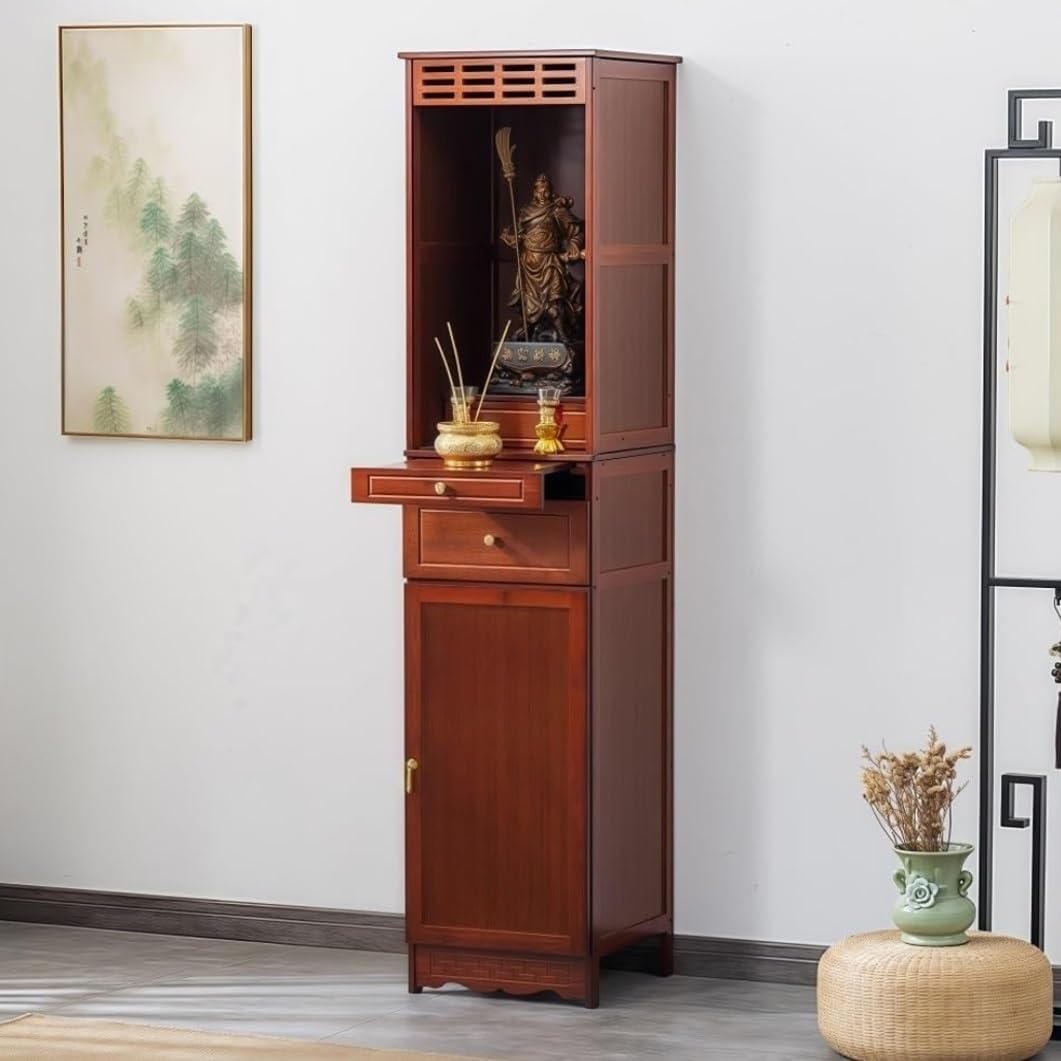 Autel bouddhiste bambou rangement table sanctuaire chinoise méditation