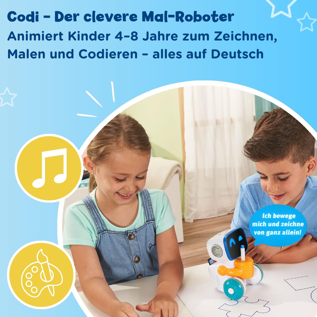 VTech Codi Mal-Roboter Lernroboter zum Zeichnen & Codieren 4-8 Jahre