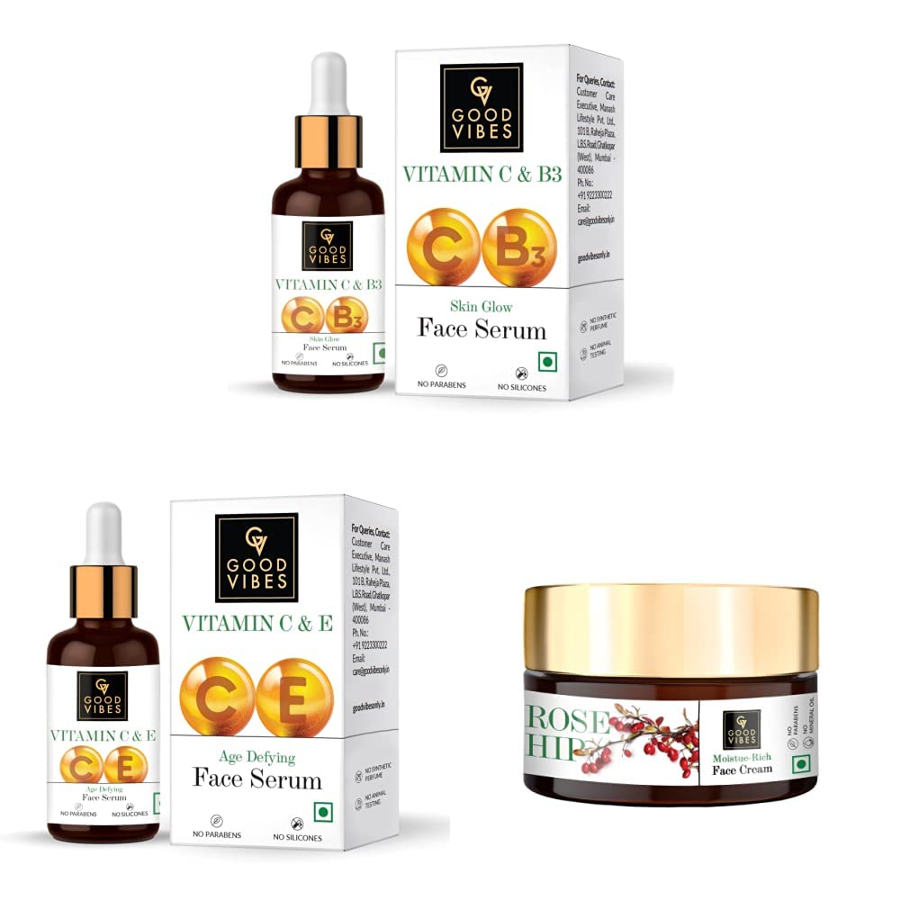 Buy Good Vibes Skin Glow Serum Vitamin C & Vitamin B3, 30 ml & Good Vibes Age Defying Serum