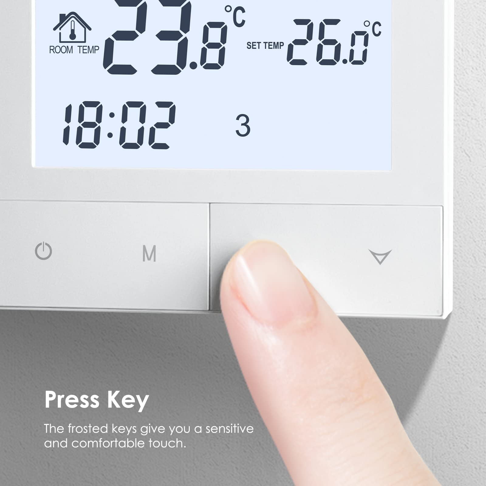 BEOK CONTROLS Elektryczny termostat grzewczy, termostaty pokojowe inteligentne programowalne tygodniowe cyfrowe do elektrycznego ogrzewania podłogowego TDS72-EP 16A