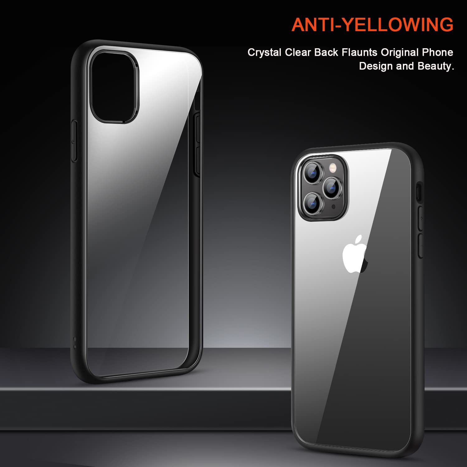 TENDLIN Leder-Hybrid-Hülle Für IPhone 11 Pro – Schlank & Stoßfest, Aus PU-Leder & TPU (Schwarz)