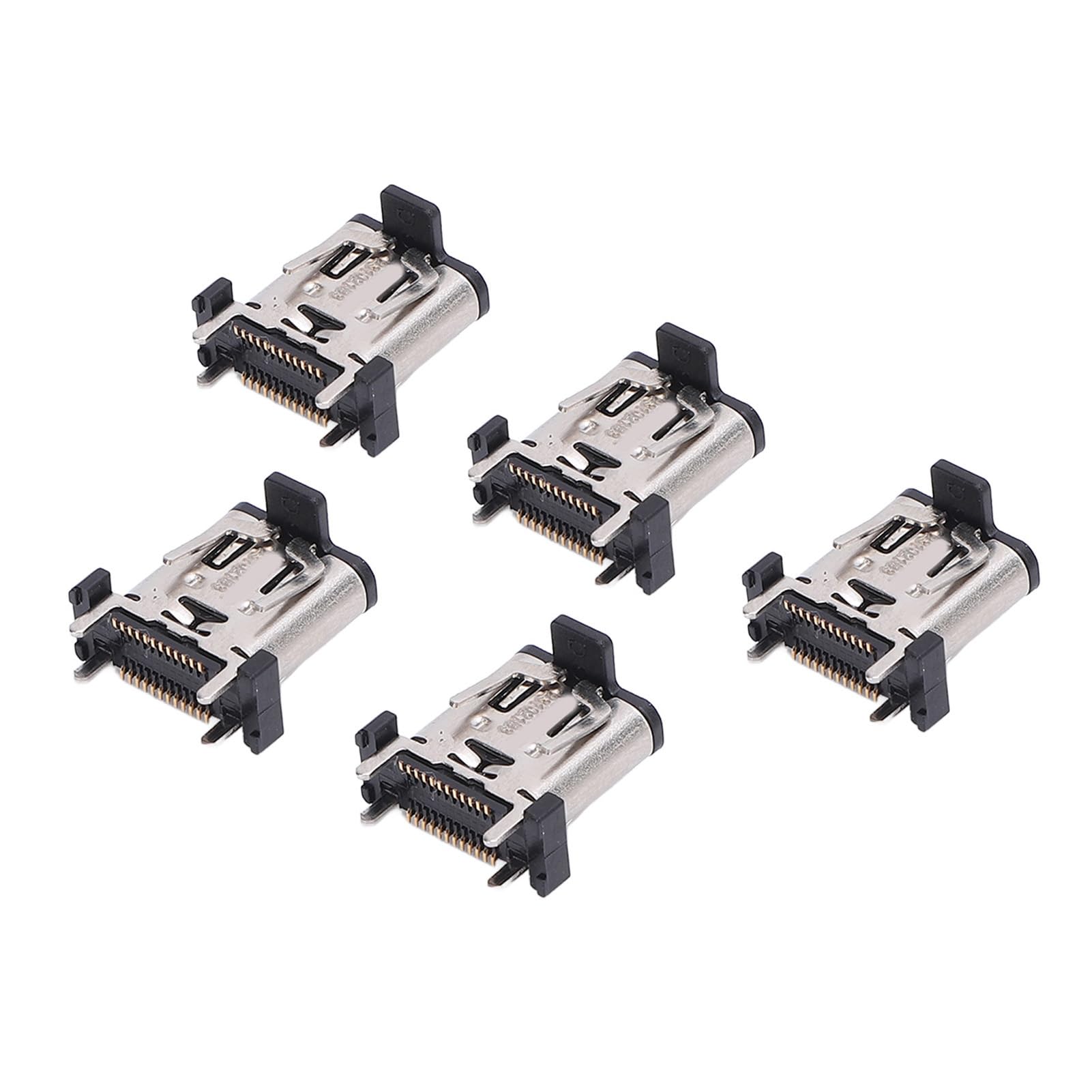 Dpofirs Type C Interface Replacement Metal Type C Charging Interface Replacement 5 Piece Type-C Port Replacement for Game