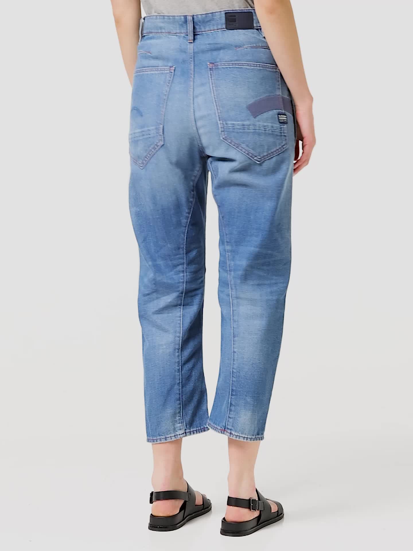 Jean GSRR C-Staq 3D Boyfriend Cropped | Bleu foncé | RAW