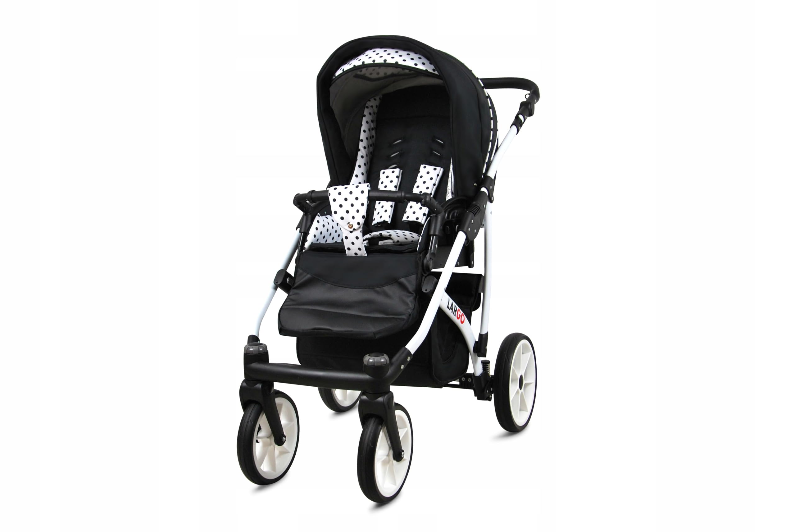 BabyLux® Kinderwagen Set 3 in 1 - Largo - incl. Babywanne, Buggy Sportsitz, Auto-Babyschale - Autositz - Kinderwagenset - Kombikinderwagen mit Wickeltasche, Regenschutz usw.