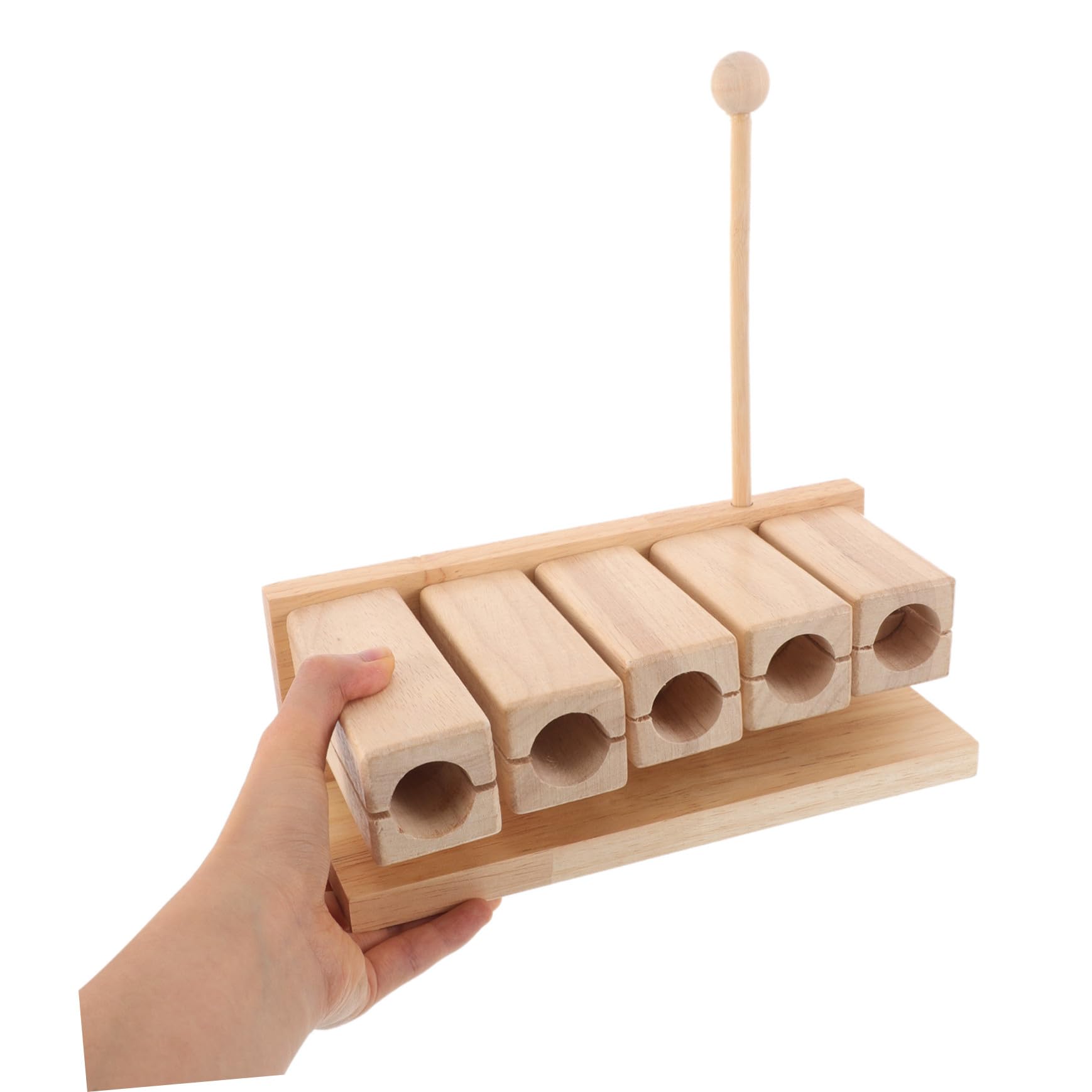 Strumento Orff Blocco Ritmico Musicale in Legno con Design Pentatonico a 5 Toni, Impugnatura Ergonomica e Martelletto per Ragazzo Ragazza in Corsi di Musica
