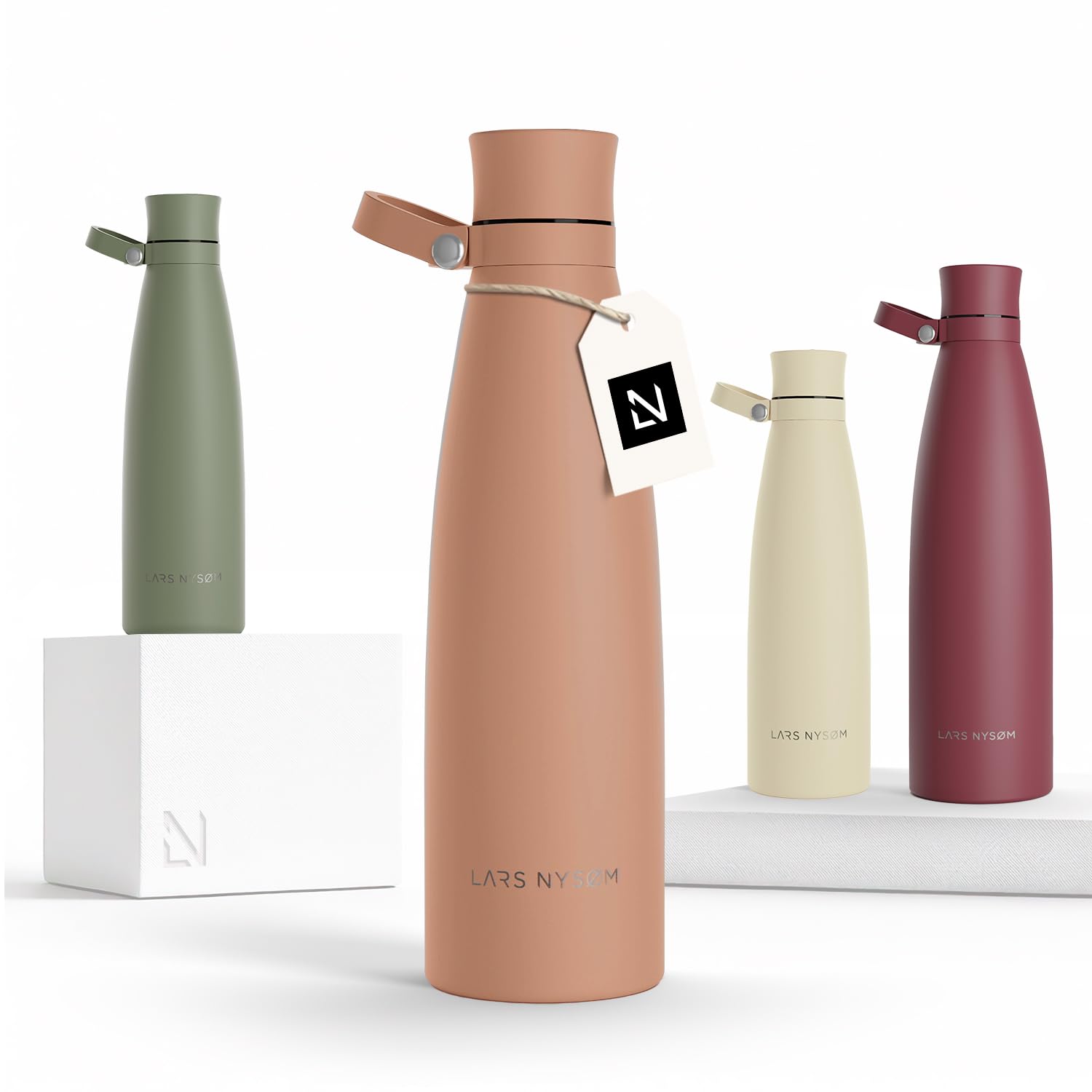 Lars Nysøm Blush Rose Stainless Steel Insulated Water Bottle 750Ml, 1L | Insulated Thermo Flask For Hot And Cold Beverages | Leakproof Drinking Bottle (, 750Ml)