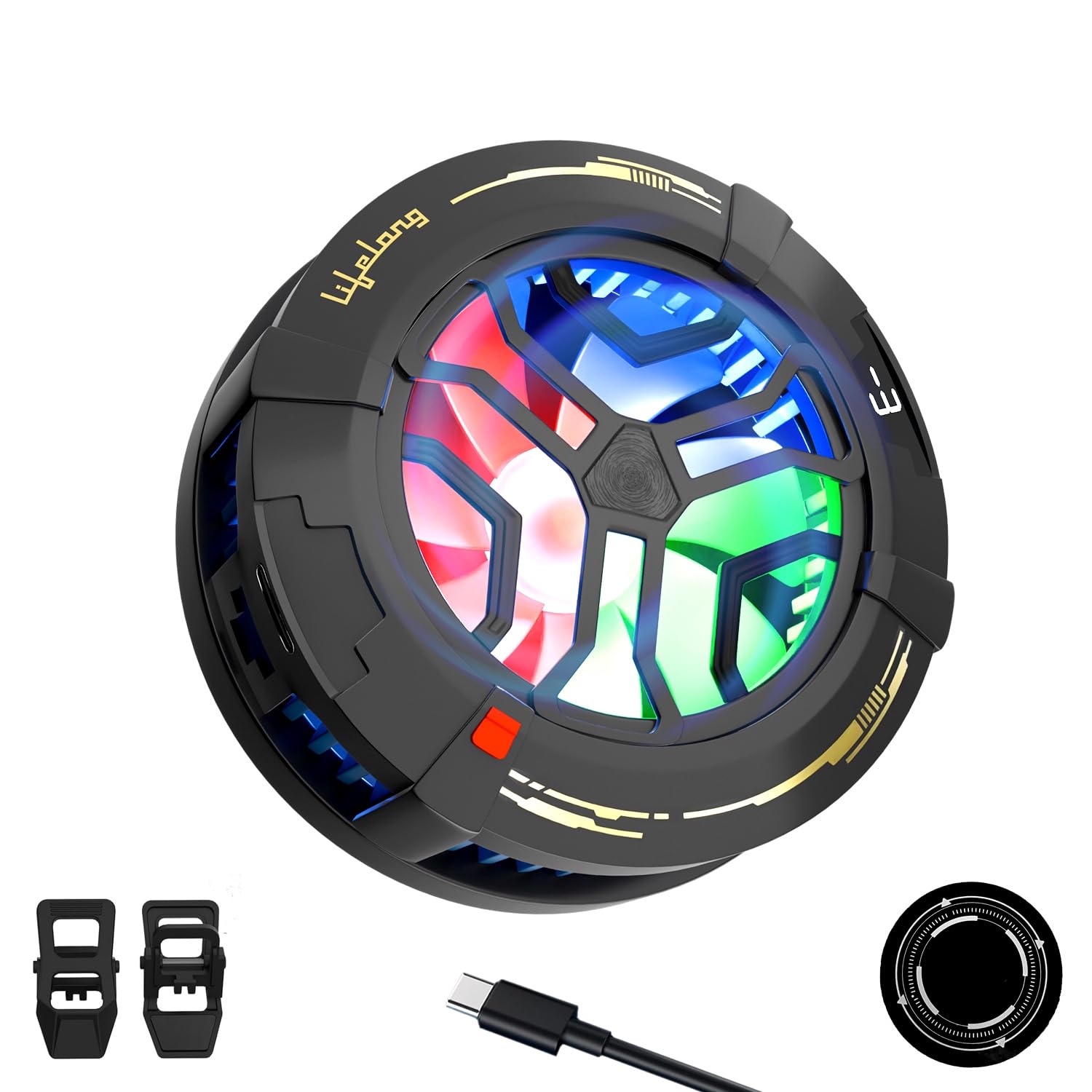 Lifelong Phone Cooler for Gaming | Powerful Semiconductor Technology | Magnetic Attachment For iPhone & Android | Additional Clip | Instant Cooling Fan for Mobile with 3 Speeds | USB Wired | RGB Light-image-11