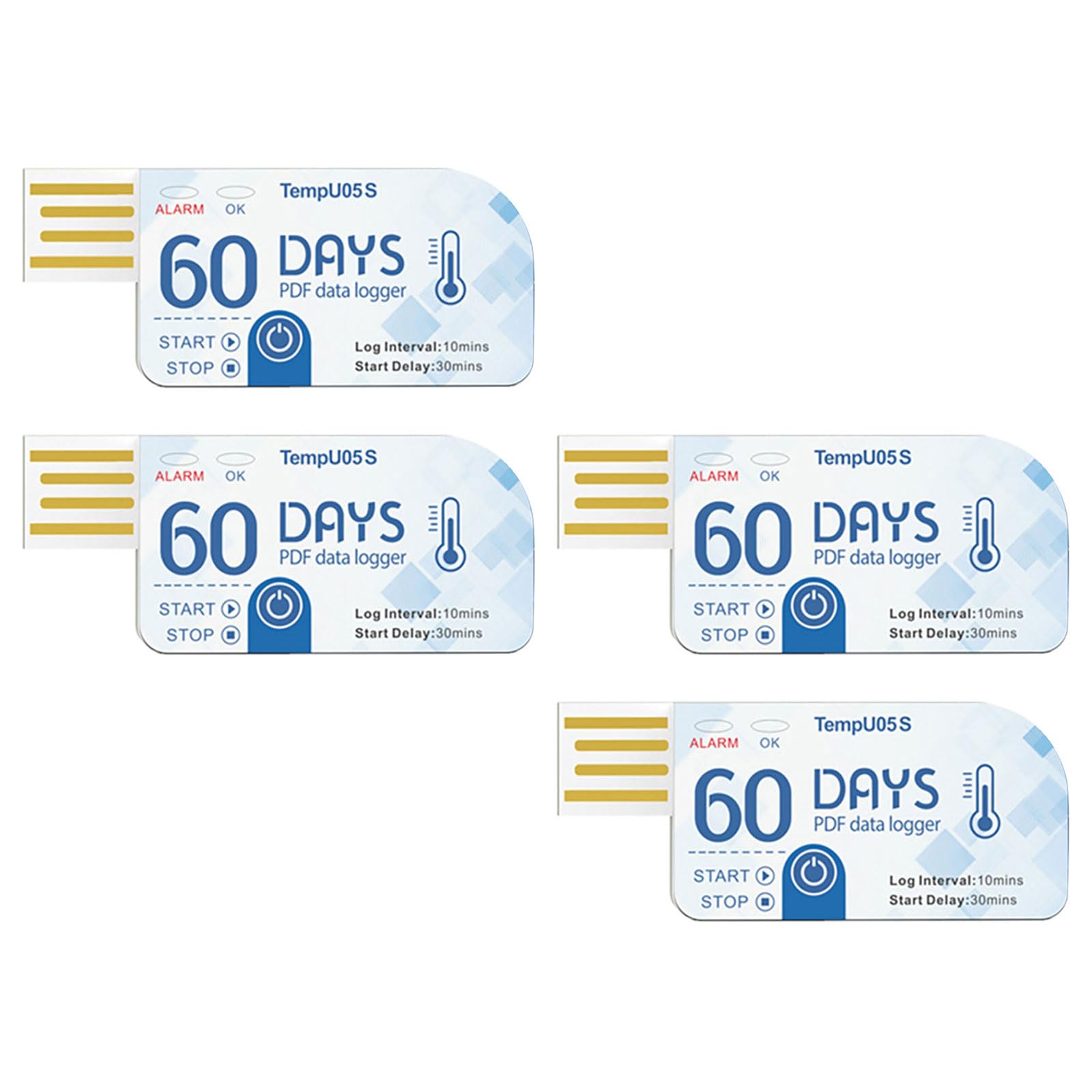 Kaccde 4 Pack Easy To Use Temperature Recorder 10000 Points 60Days Temperature Data Logger Accurate Measurements Data Logger Thermometers