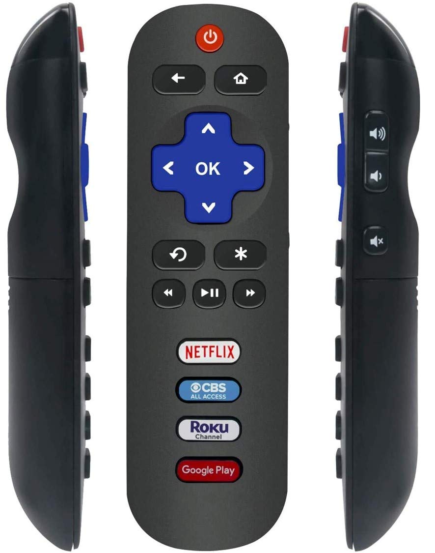 UBay RC280 Remote Control Replacement for TCL ROKU Smart Televisions with Netflix, CBS All Access, Roku Channel, Google Play Shortcut Keys