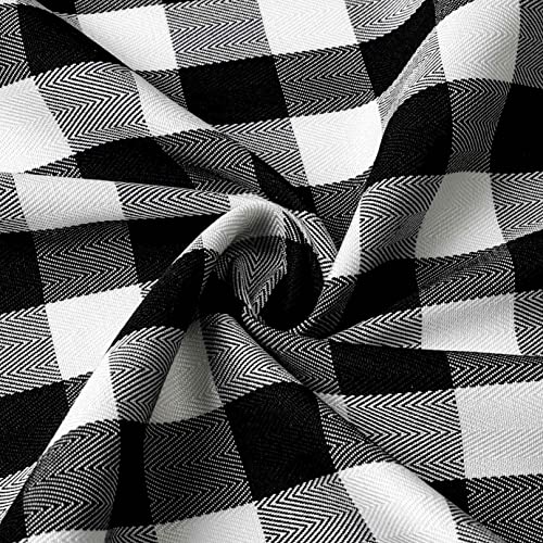 Ladity Water Proof Swag Valance For Window Classic Buffalo Checked Swag Country Farmhouse Kitchen Window Curtain Black And White W 54" X L 36" 1 Panel #TOP6
