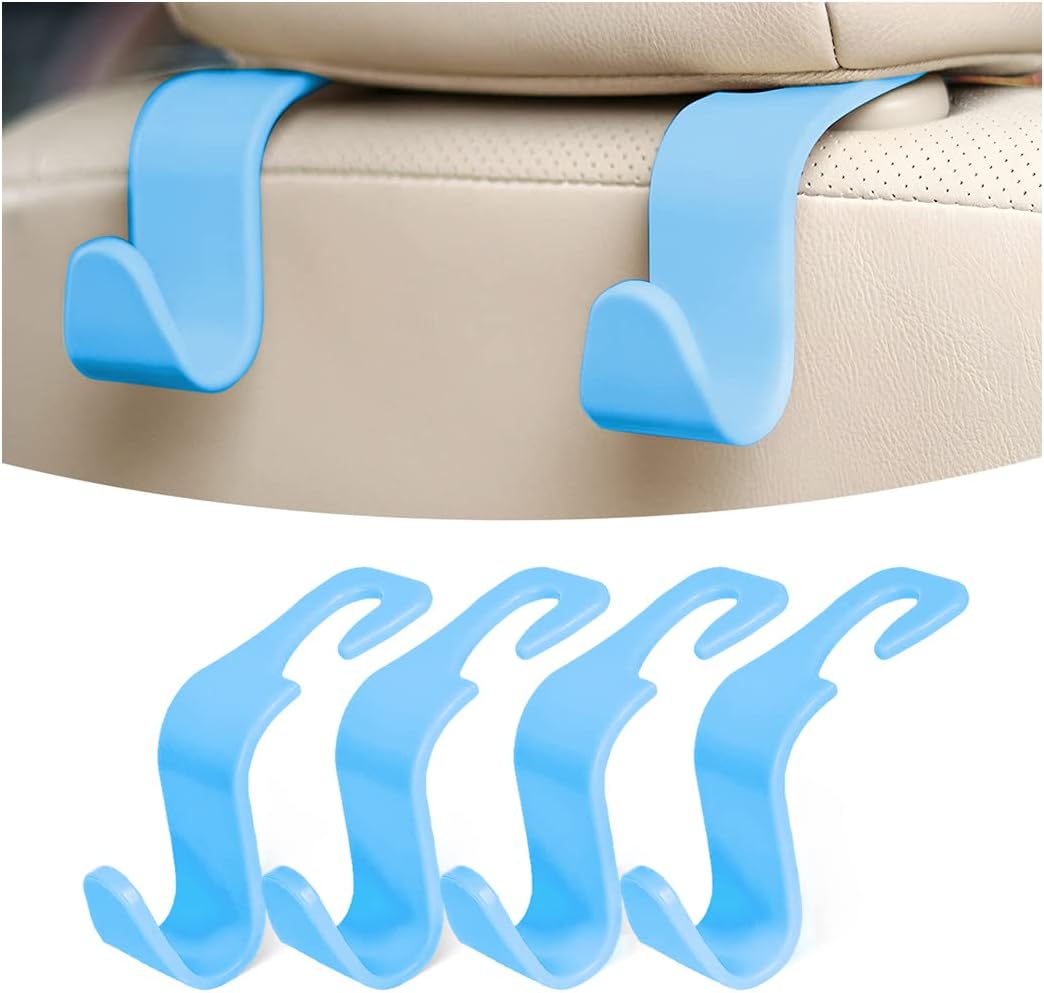 4PCS Car Back Seat Headrest Hooks, Rear Car Seat Storage