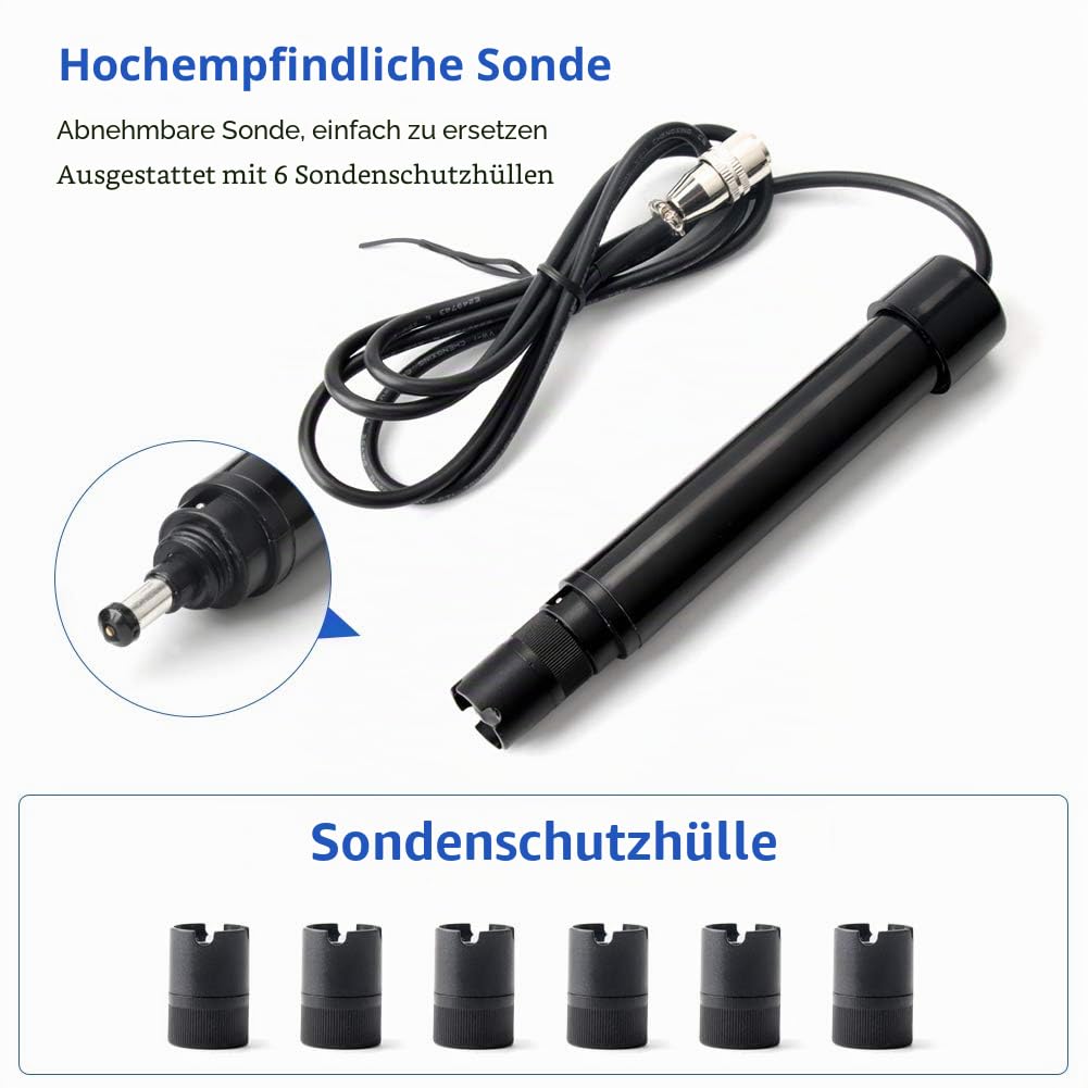Gelöstes Sauerstoffmessgerät, Hochpräziser 0,0-30,0 Mg/L Gelöstes Sauerstoffmessgerät Mit Lcd-Digitalanzeige, Tragbarer O2-Teststift Für Teiche Und Aquarien, Für Süßwasser/Meerwasser