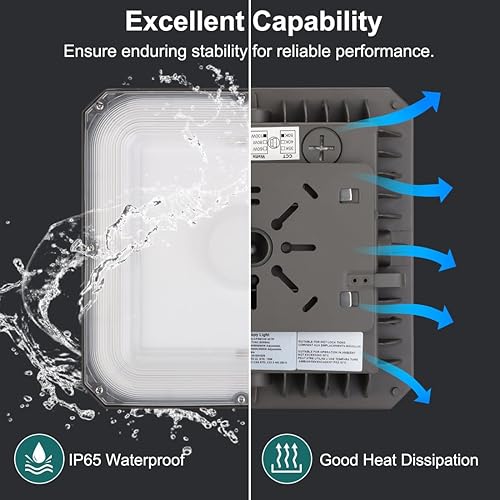 Miniatura 4 de Kadision Luz LED de toldo de 100 W (equivalente a 400 MH), luz cuadrada de gasolinera de 10 x 10 pulgadas con potencia seleccionable (1008060 W) y