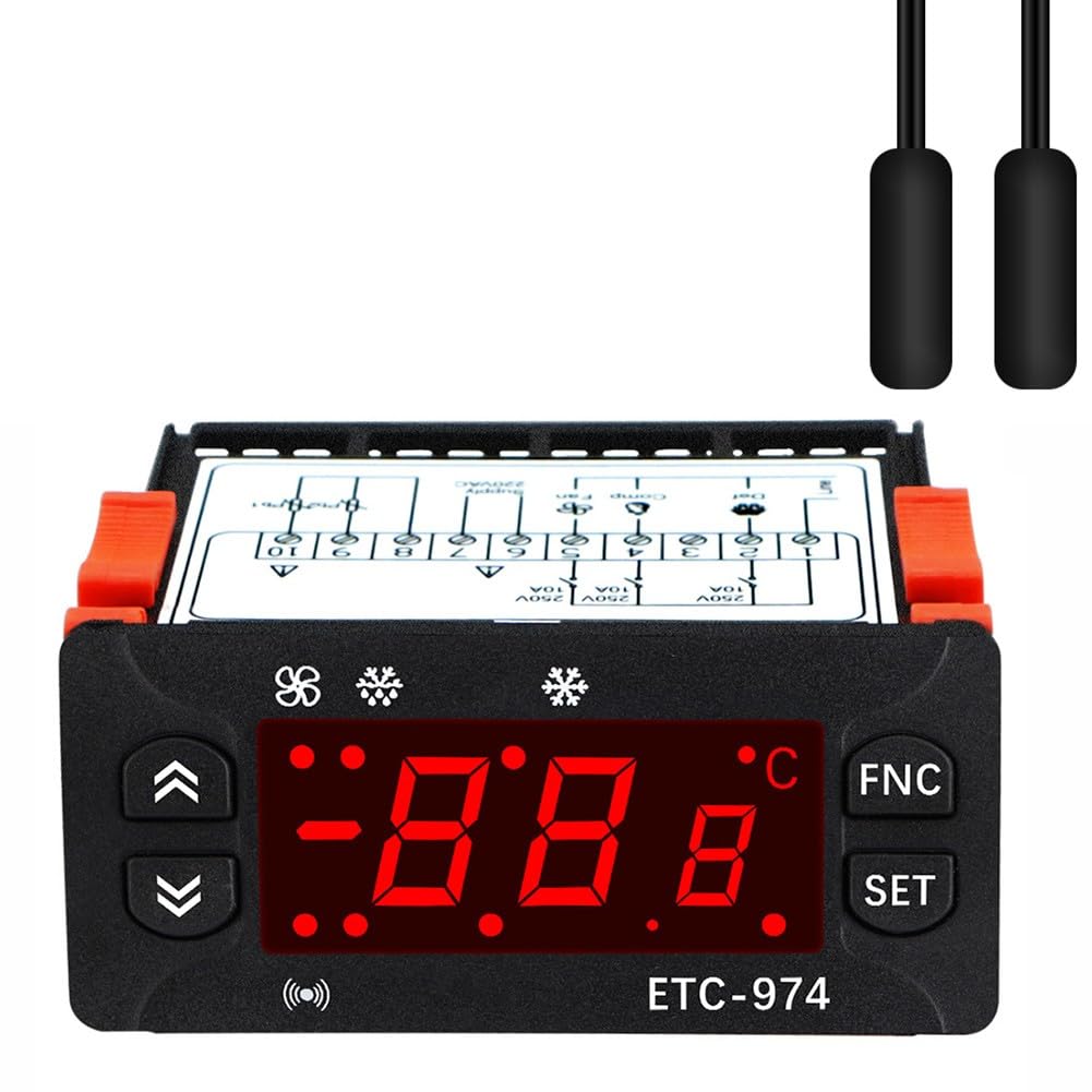 Regulador de temperatura -974 para congelación con relé 8A y rango -50 a 110 °C