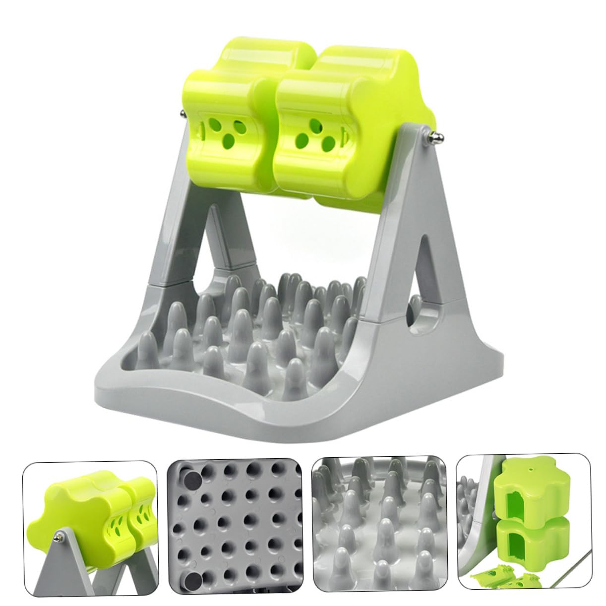 Mangeoire pour Chien Rotative Automatique en Abs Verte Compacte