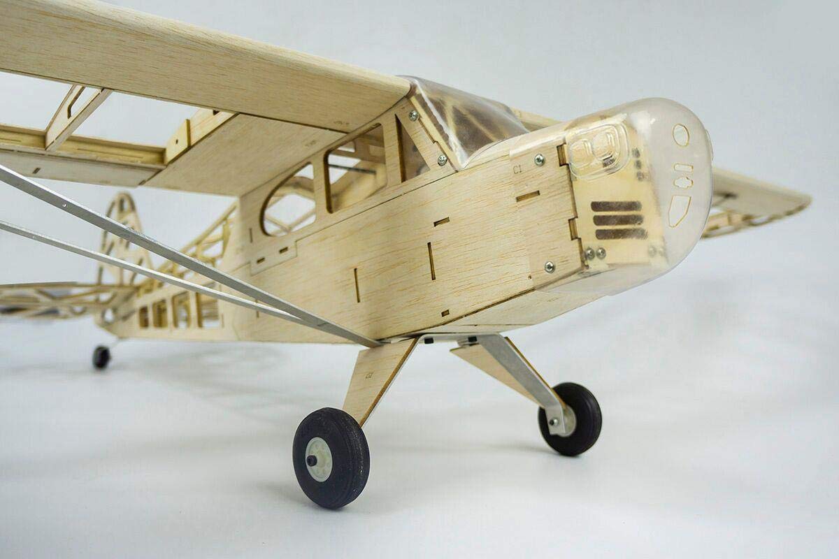 Torcster 213461 Piper J-3 1200mm Holzbaukasten Modellflugzeug für RC Bausatz DIY, gelaserte Balsa Sperrholz Holz Bauteile Holzmodell Flugzeug