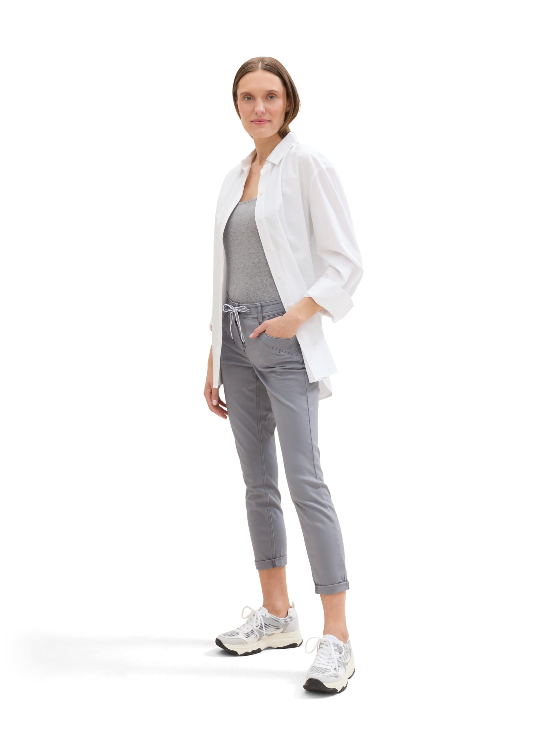 Tom Tailor Damen 1044789 Basic Top Im Doppelpack, 21373 - Medium Silver Grey Melange, M EU – Ansicht 2