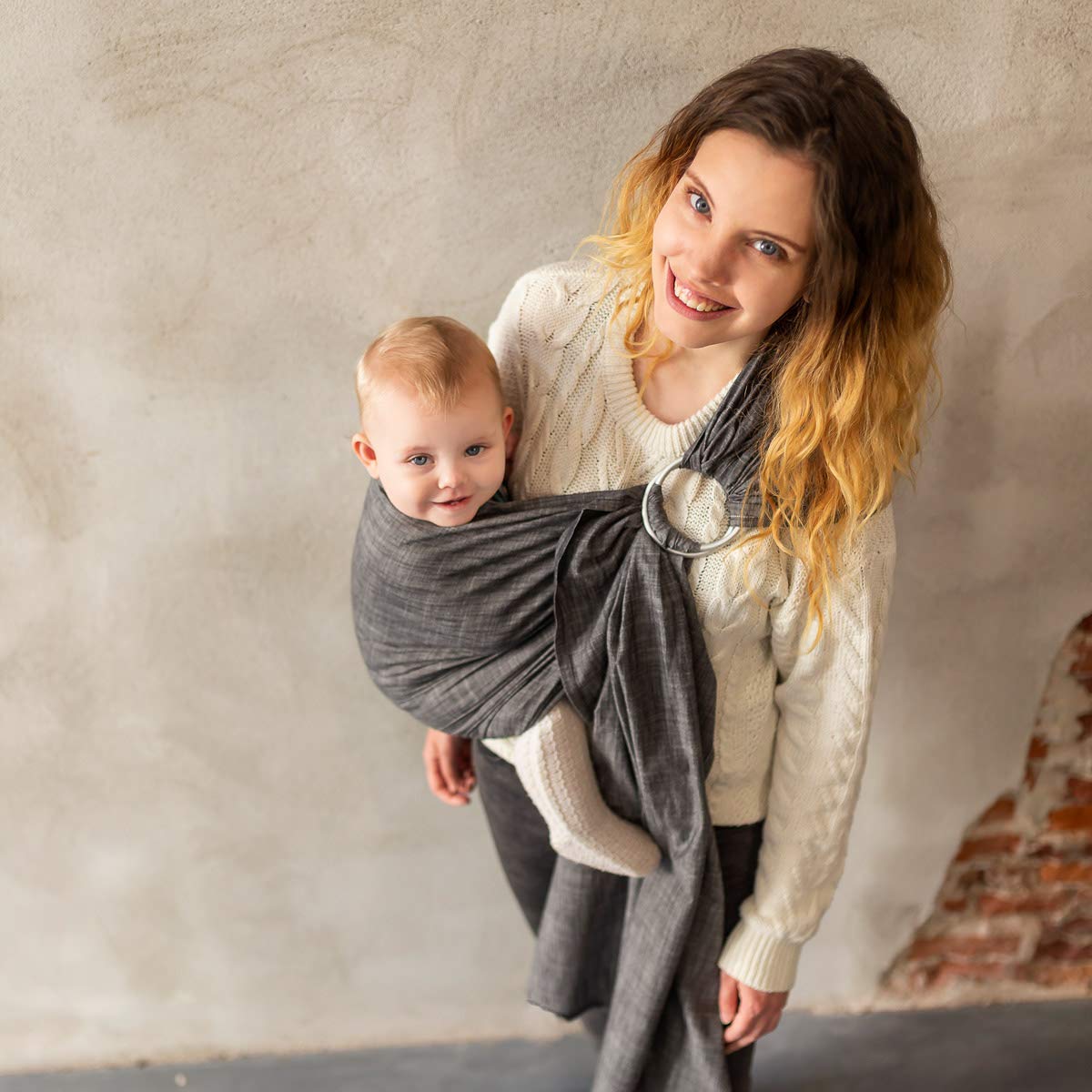 Ring-Sling Popeline Denim schwarz