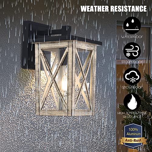 Mo&Ok Outdoor Porch Light Dusk To Dawn Aluminum Waterproof Wall Sconce Lantern Farmhouse Outdoor Wall Lamp Light Fixture E26 Socket #TOP1
